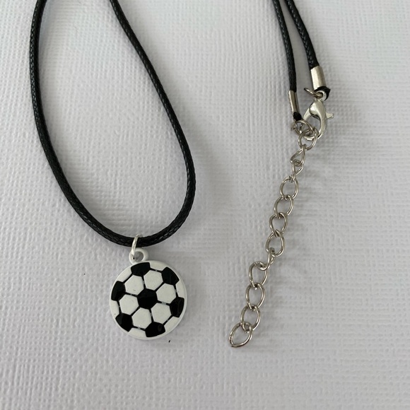 Soccer Black Cord Necklace - Picture 2 of 2